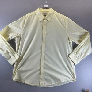 Threads & Heirs Mens XL Button Down Shirt Pale Yellow Long Sleeve Cotton Blend